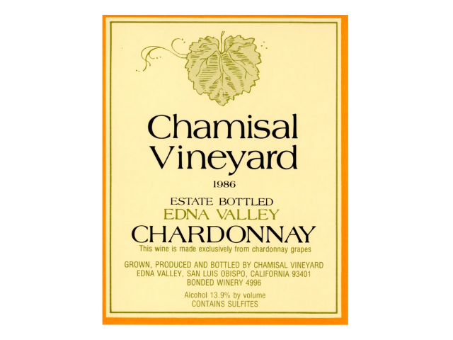 Chamisal 1986 Chardoonay rated 91 points