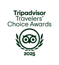 Tripadvisor Travelers’ Choice Awards 2025 logo featuring an owl icon surrounded by laurel branches and “2025” below—an emblem often seen at the best wineries in Sonoma.